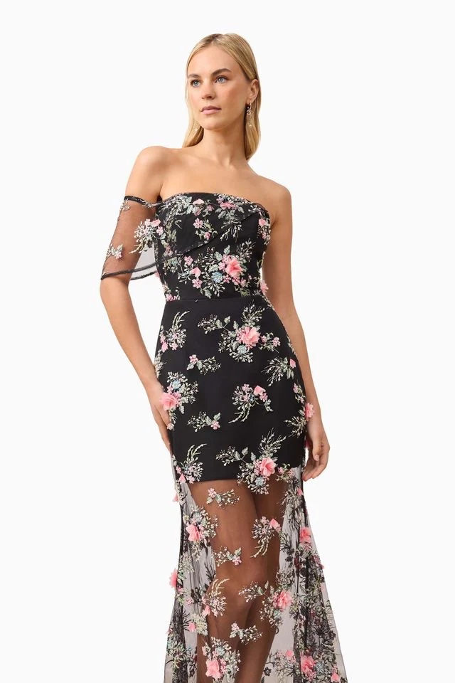 Elliatt Gaia Maxi Dress - Black Multi - Image 3