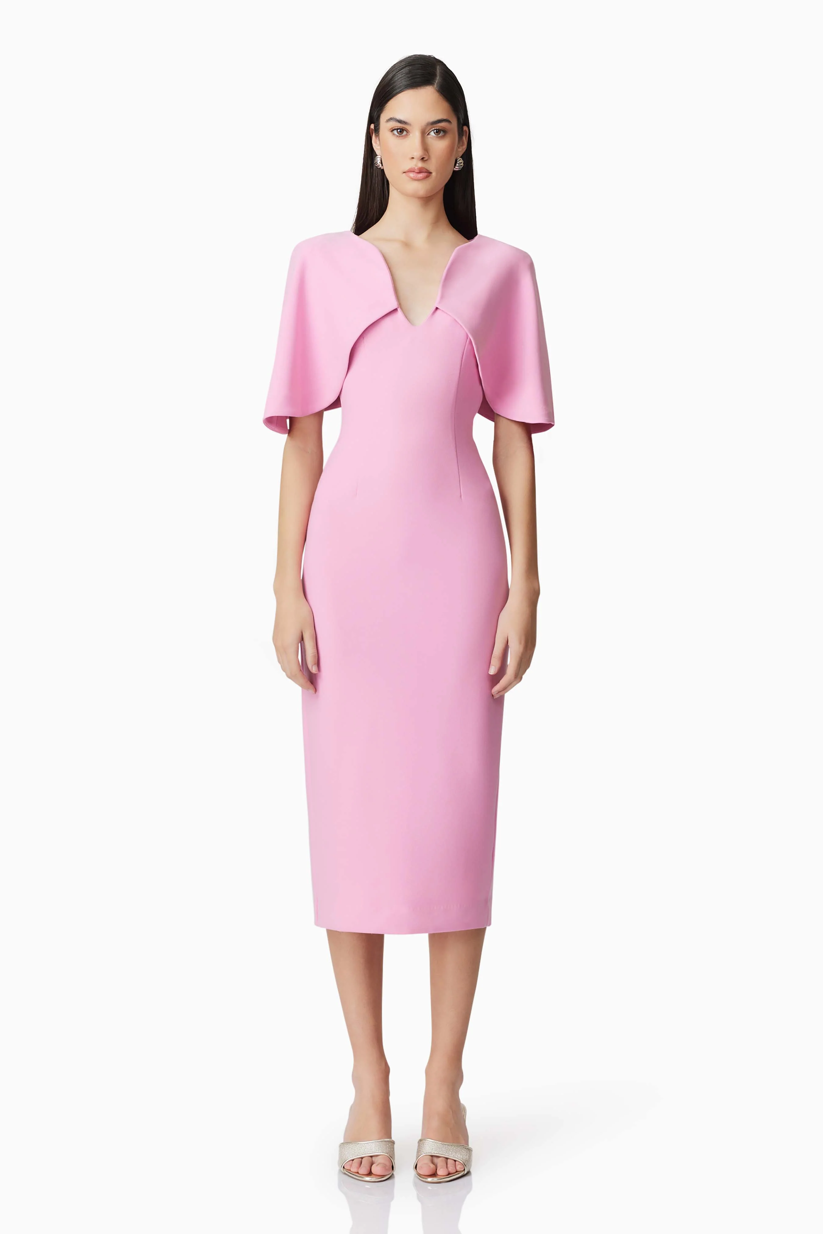Elliatt Gia Cape Midi Dress - Sugar Pink