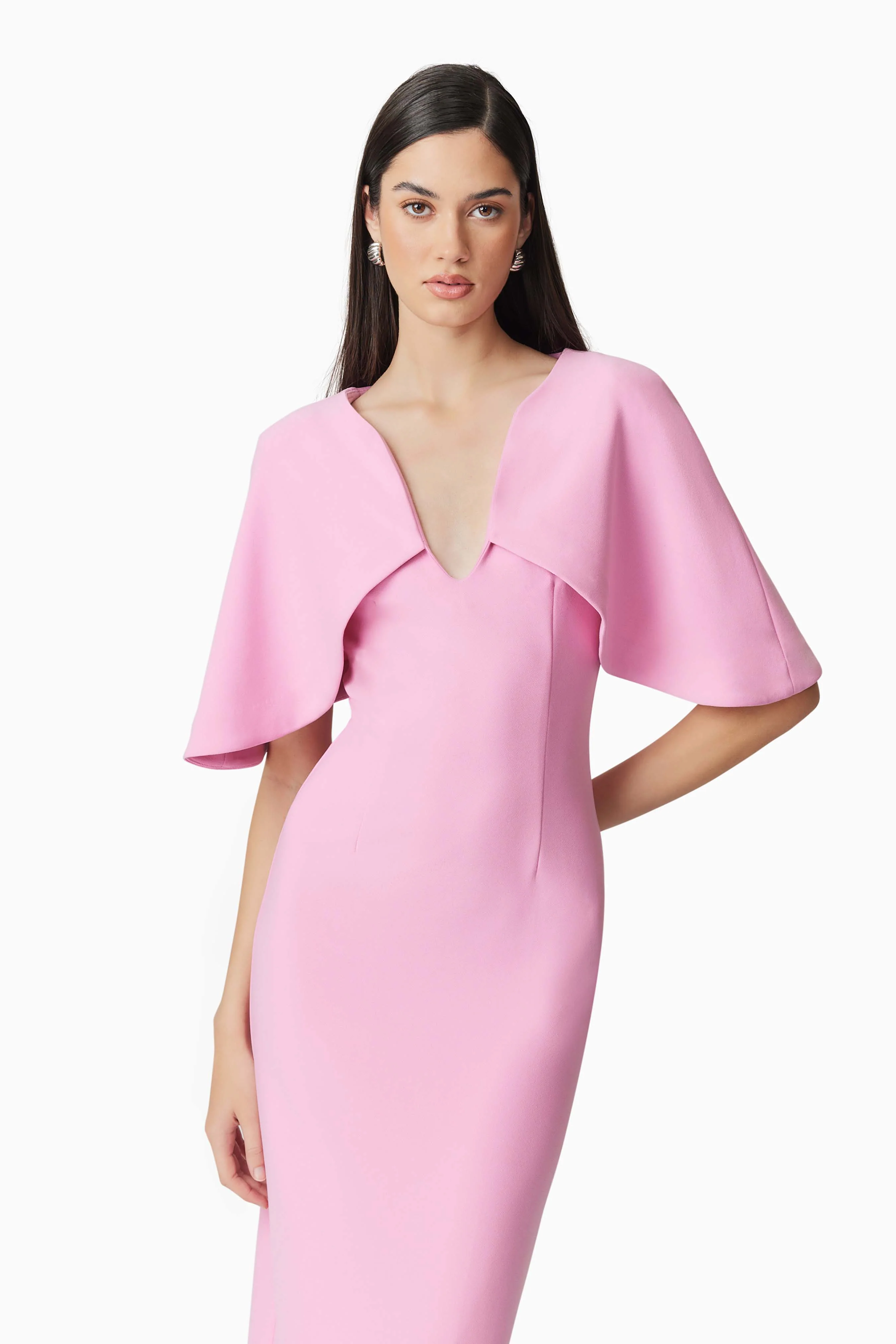 Elliatt Gia Cape Midi Dress - Sugar Pink - Image 3