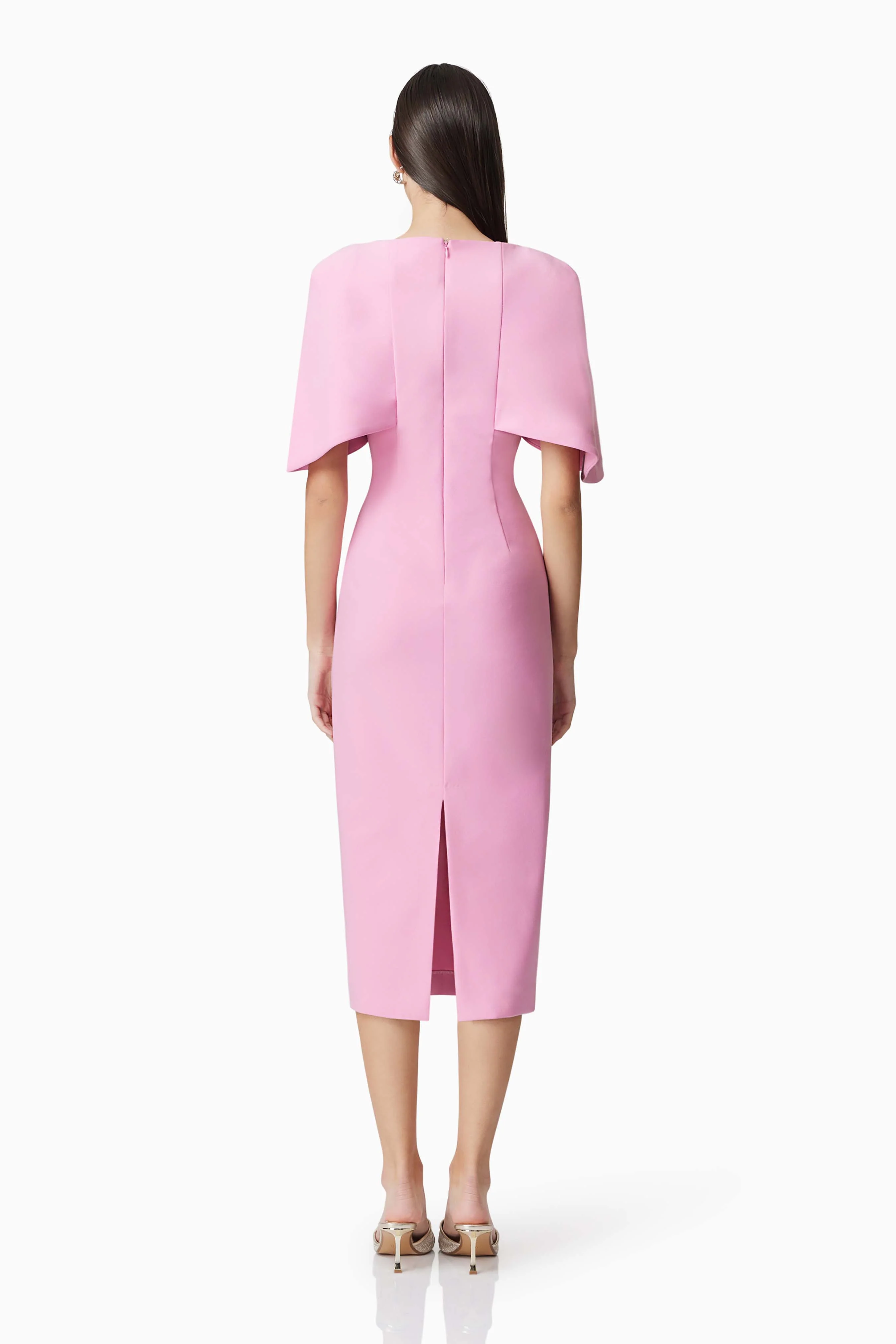 Elliatt Gia Cape Midi Dress - Sugar Pink - Image 5