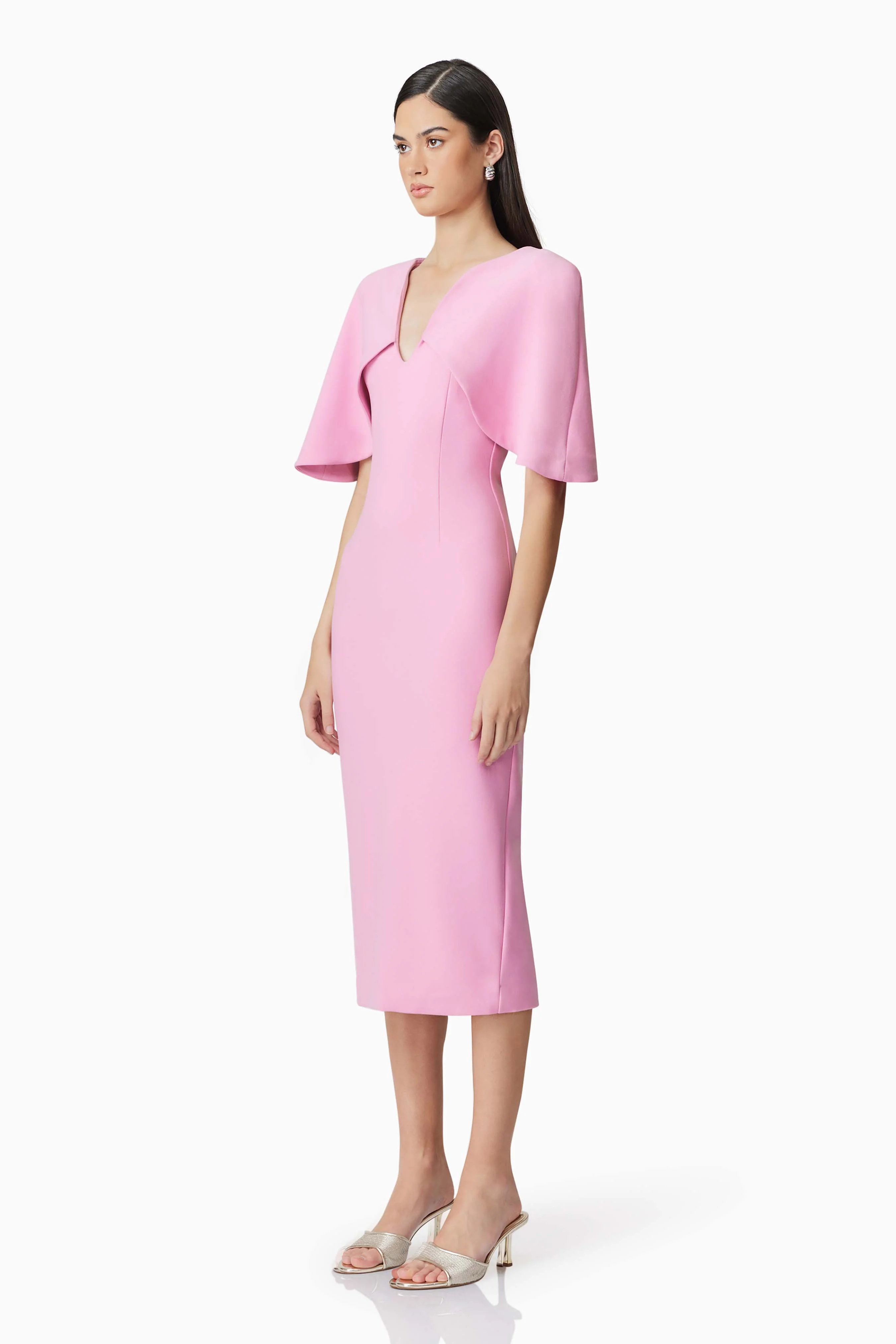 Elliatt Gia Cape Midi Dress - Sugar Pink - Image 6