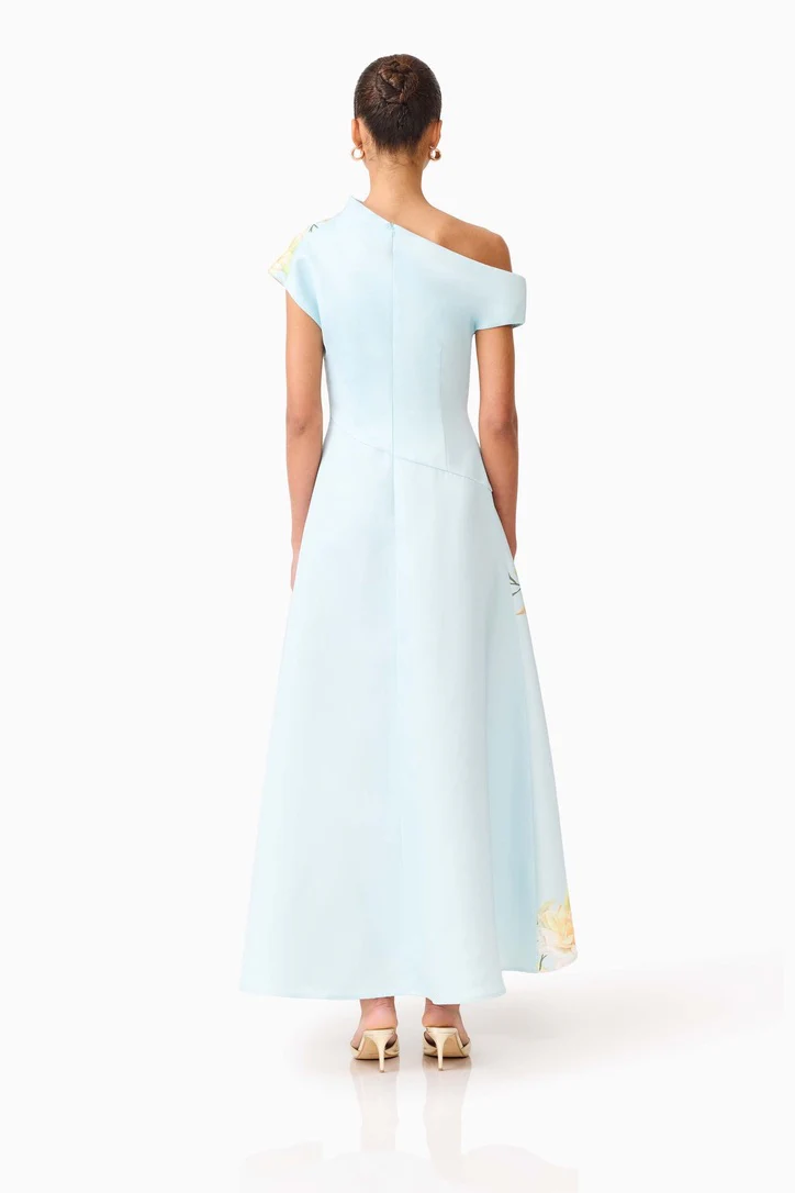 Elliatt Harper Asymmetrical Gown - Baby Blue Floral - Image 6