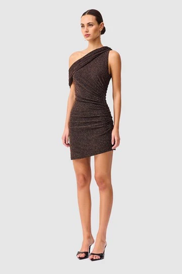 Elliatt Indira Mini Dress - Black & Gold - Image 3