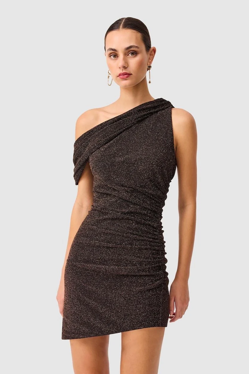 Elliatt Indira Mini Dress - Black & Gold - Image 4