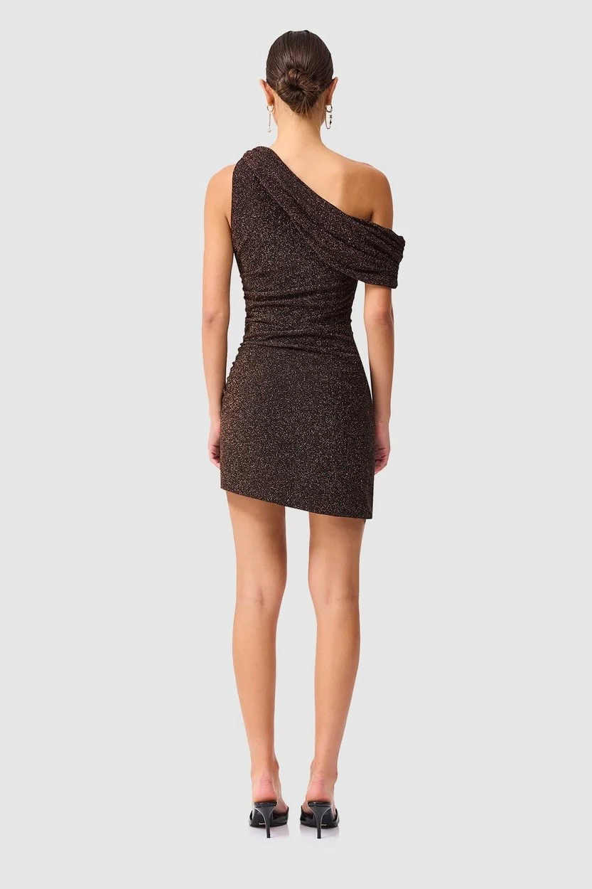 Elliatt Indira Mini Dress - Black & Gold - Image 5