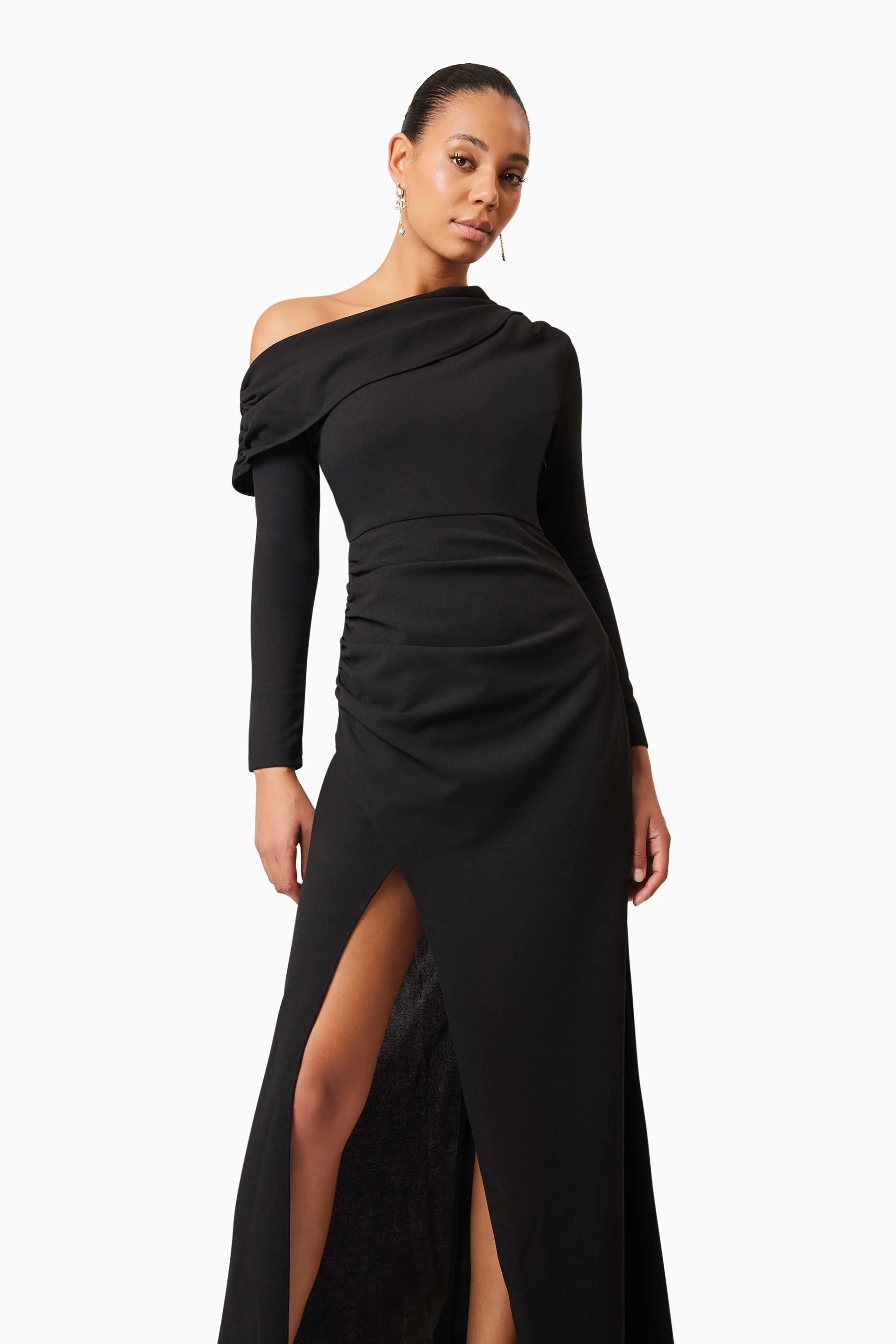 Elliatt Jamie One Shoulder Gown - Black - Image 4