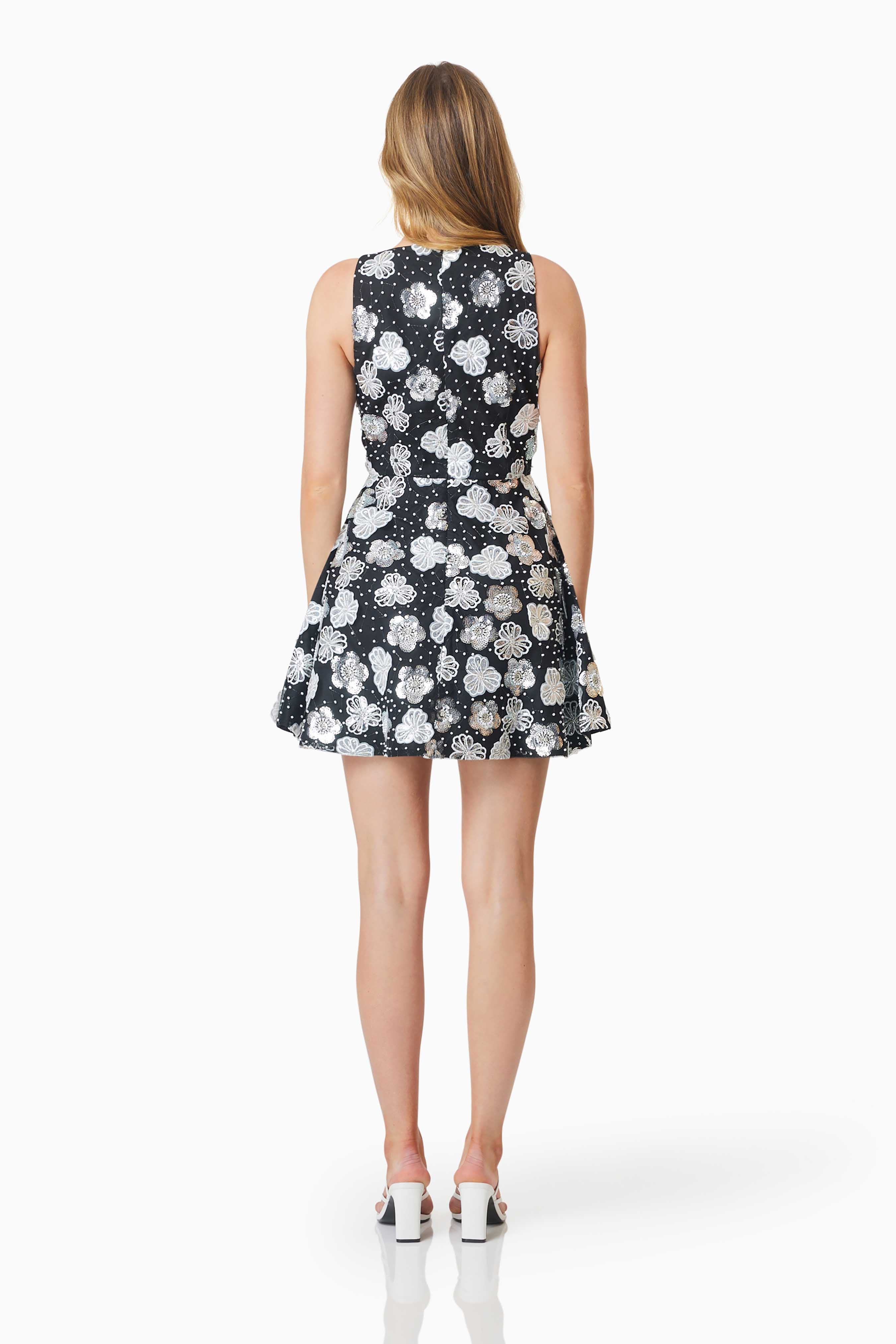 Elliatt Jessamine Fit & Flare Dress - Black/White - Image 3