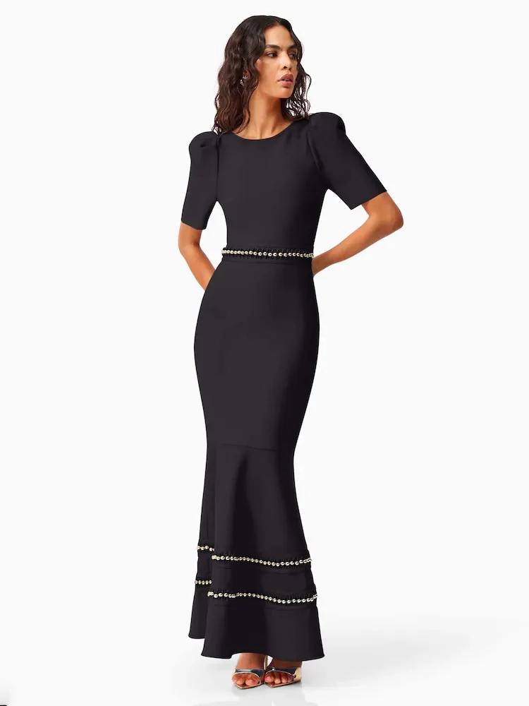 Elliatt Jesselle Short Sleeve Gown - Black - Image 3