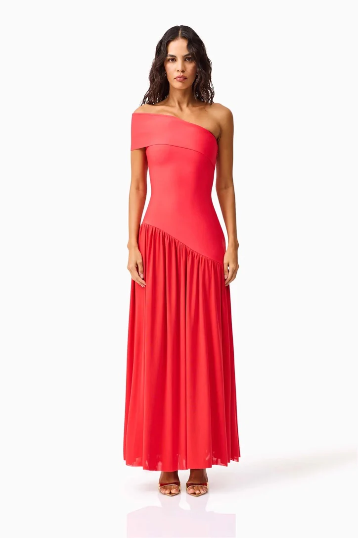 Elliatt Jesselle Asymmetrical Gown - Coral