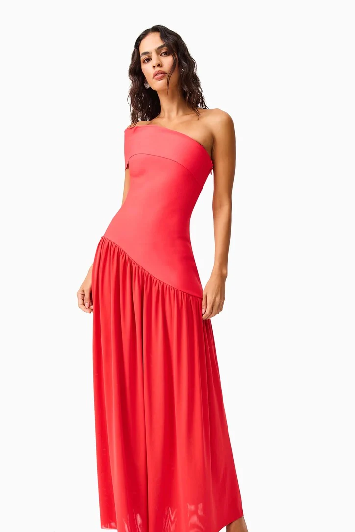 Elliatt Jesselle Asymmetrical Gown - Coral - Image 6