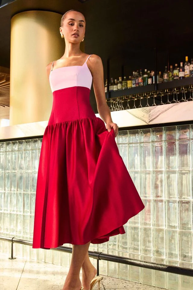 Elliatt June Gown - Red & Pink - Image 2