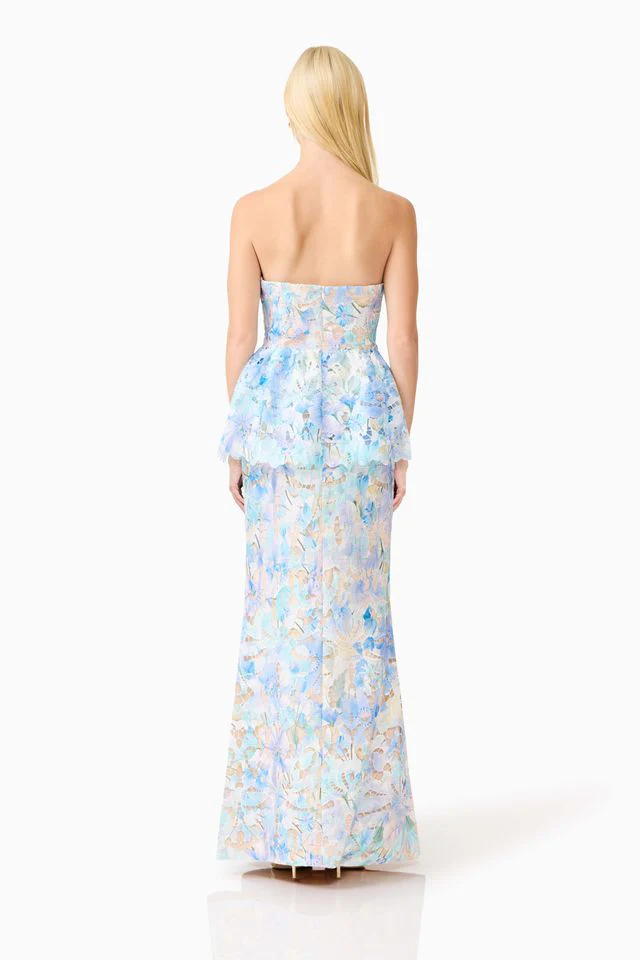 Elliatt Kalissa Peplum Gown - Blue Multi - Image 6
