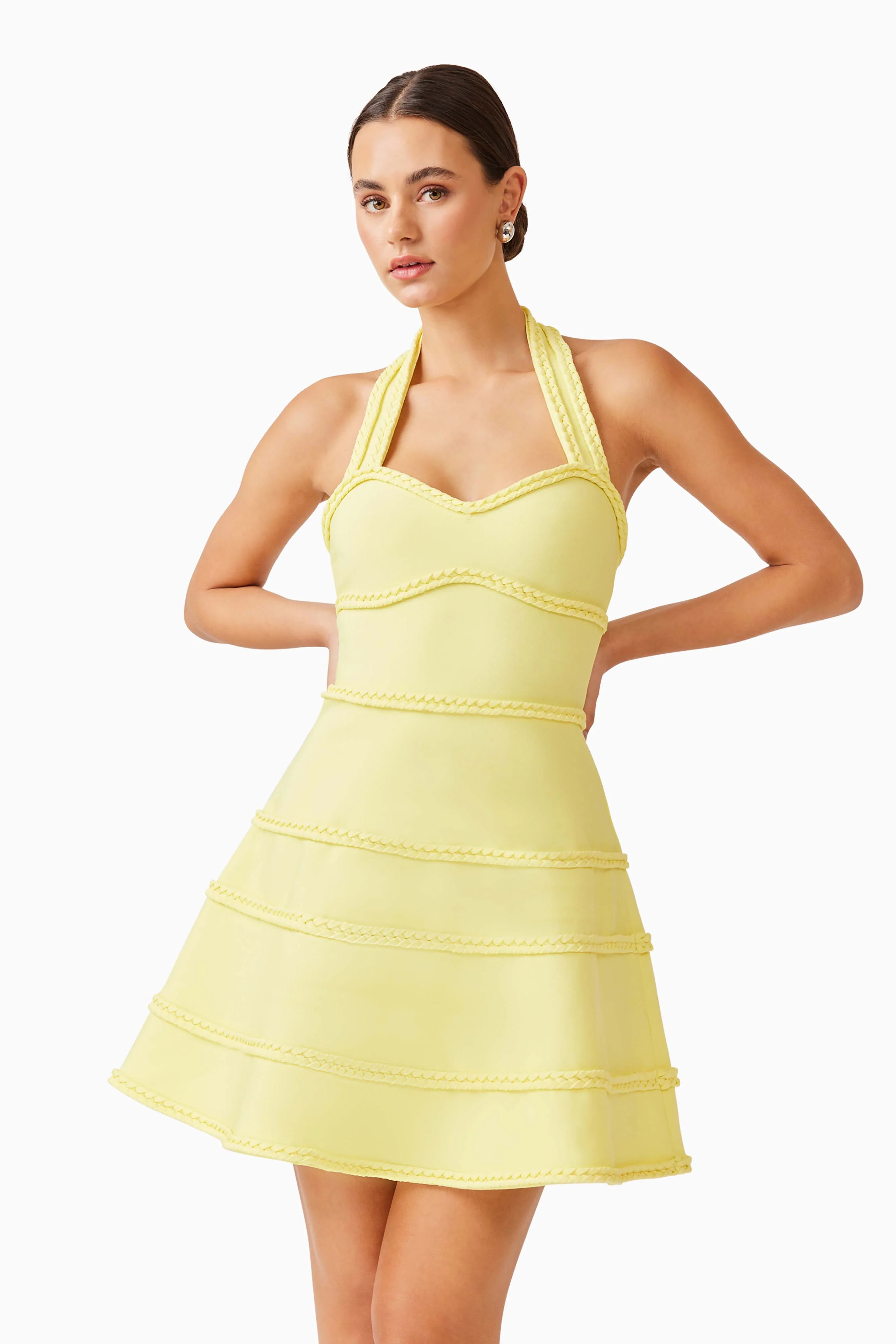 Elliatt Katlyn Halter Mini Dress - Lemon - Image 2