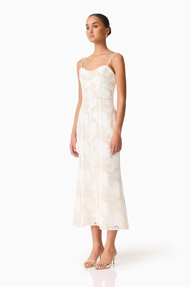 Elliatt Kira Midi Dress - Ivory Gold - Image 3