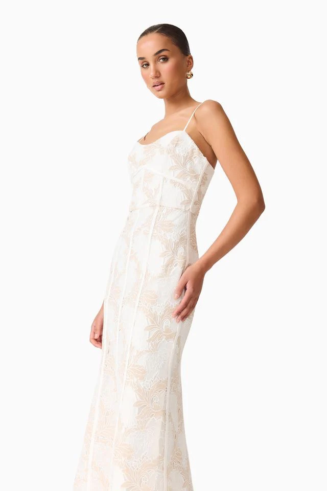 Elliatt Kira Midi Dress - Ivory Gold - Image 4