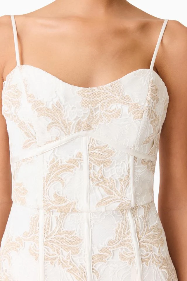 Elliatt Kira Midi Dress - Ivory Gold - Image 7