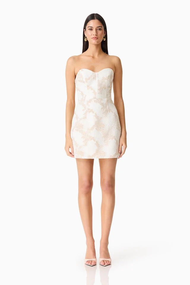 Elliatt Kira Mini Dress - Ivory Gold