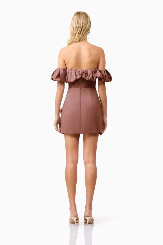 Elliatt Klara Mini Dress - Dark Taupe - Image 5