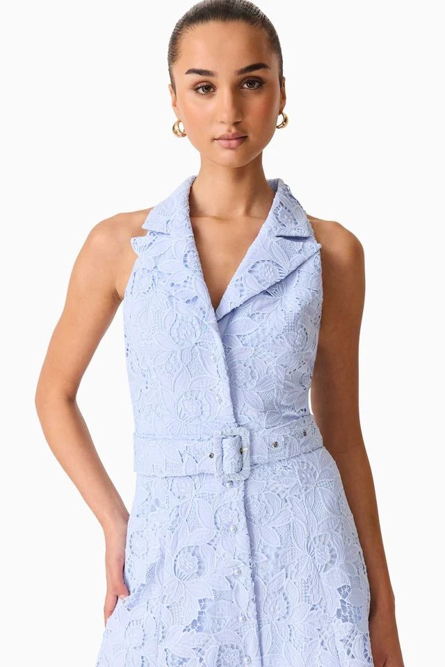 Elliatt Lacy Collared Maxi Dress - Powder Blue - Image 5