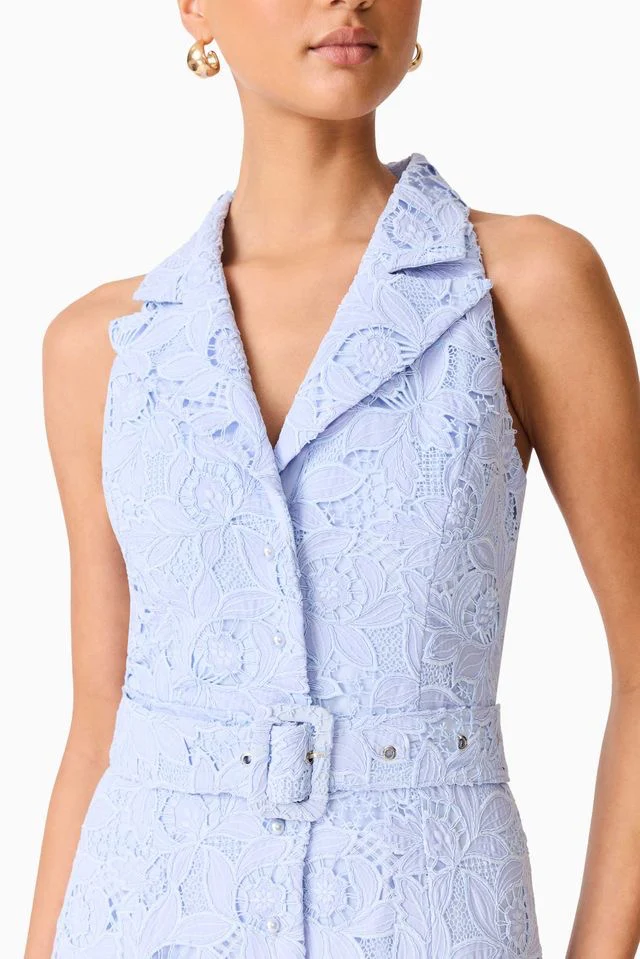 Elliatt Lacy Collared Maxi Dress - Powder Blue - Image 6