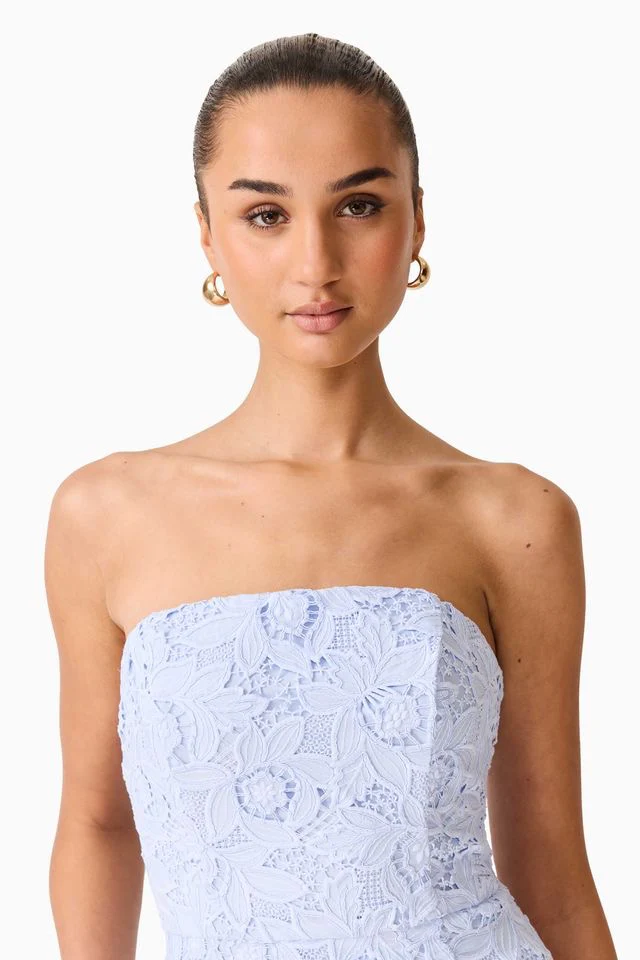 Elliatt Lacy Strapless Gown - Powder Blue - Image 6