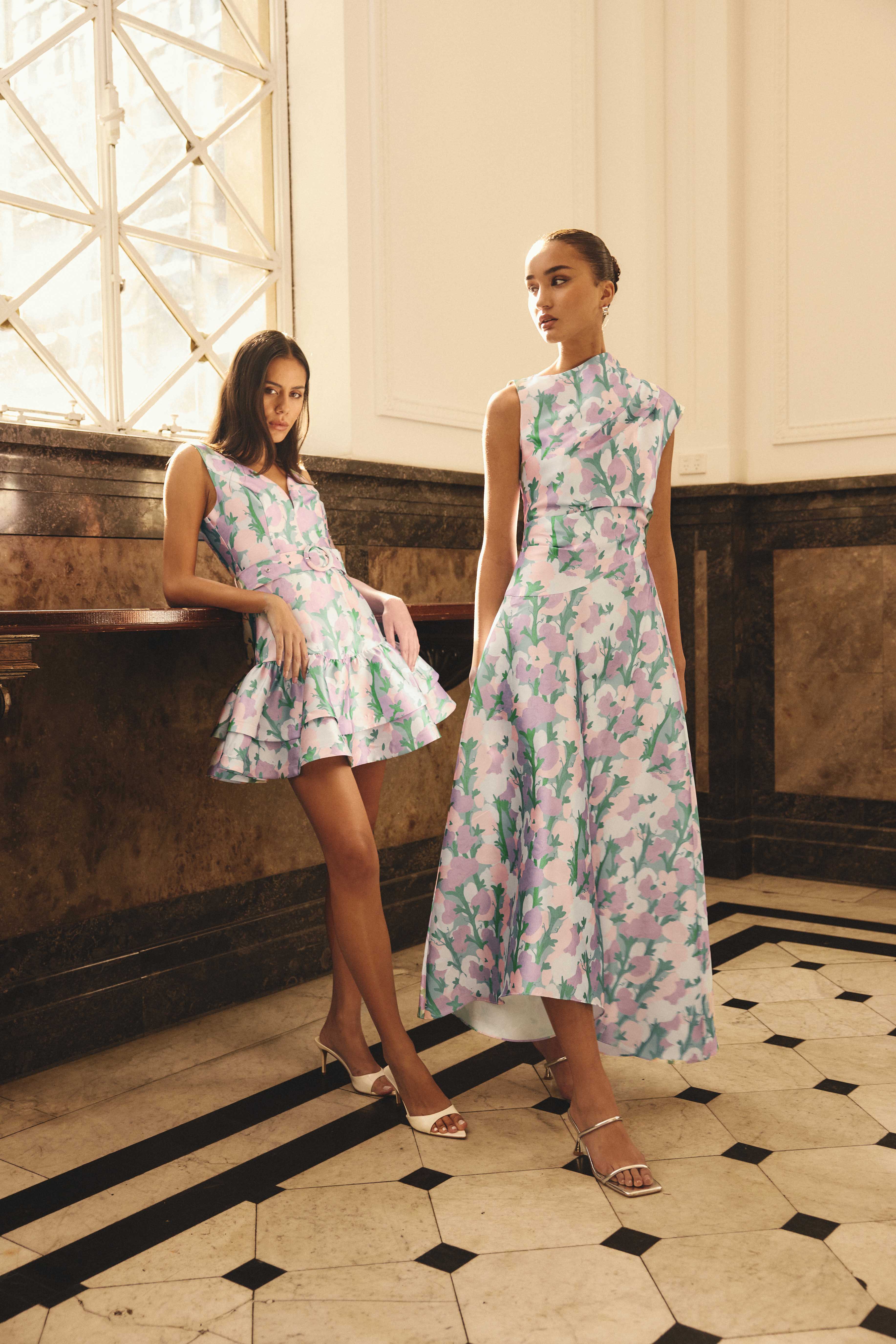 Elliatt Lavina Asymmetrical Gown - Purple Floral - Image 8