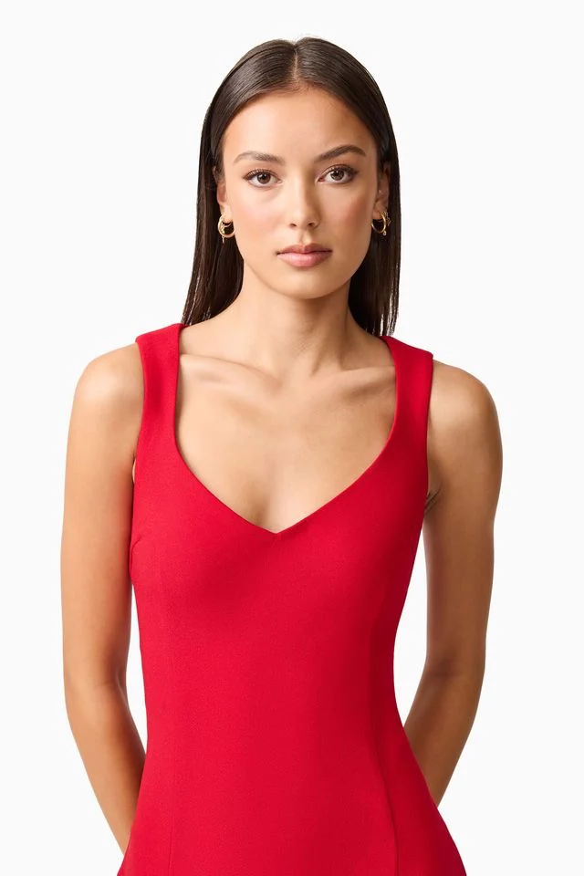 Elliatt Lila A-Line Midi Dress - Red - Image 4