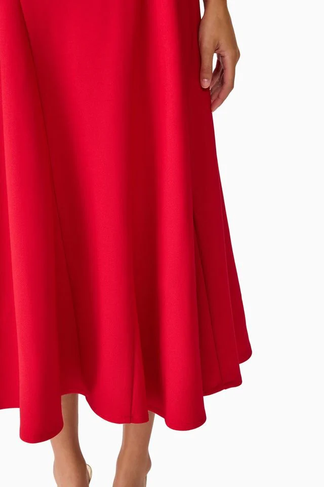 Elliatt Lila A-Line Midi Dress - Red - Image 6