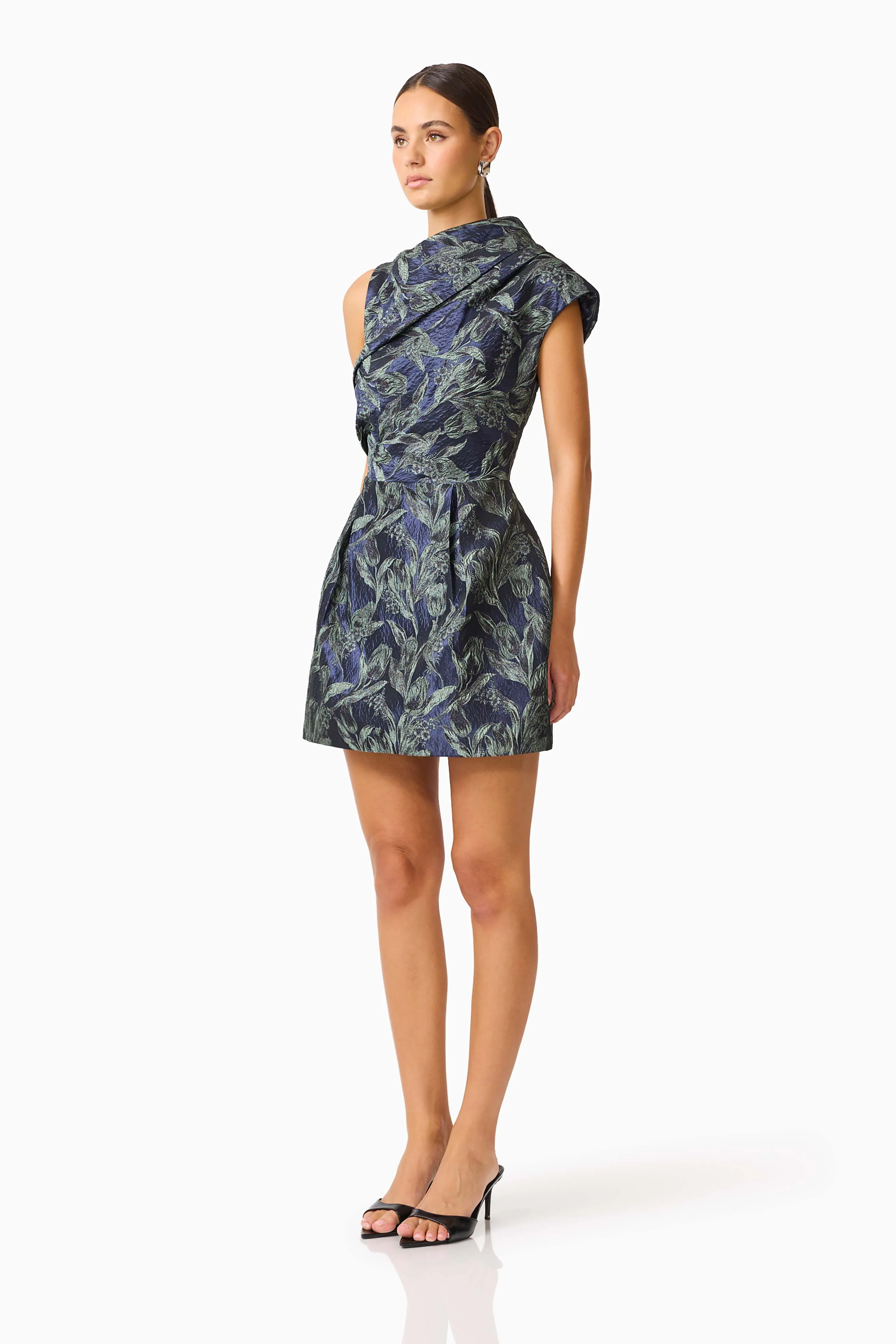 Elliatt Luella Asymmetric Mini Dress - Navy Multi - Image 2