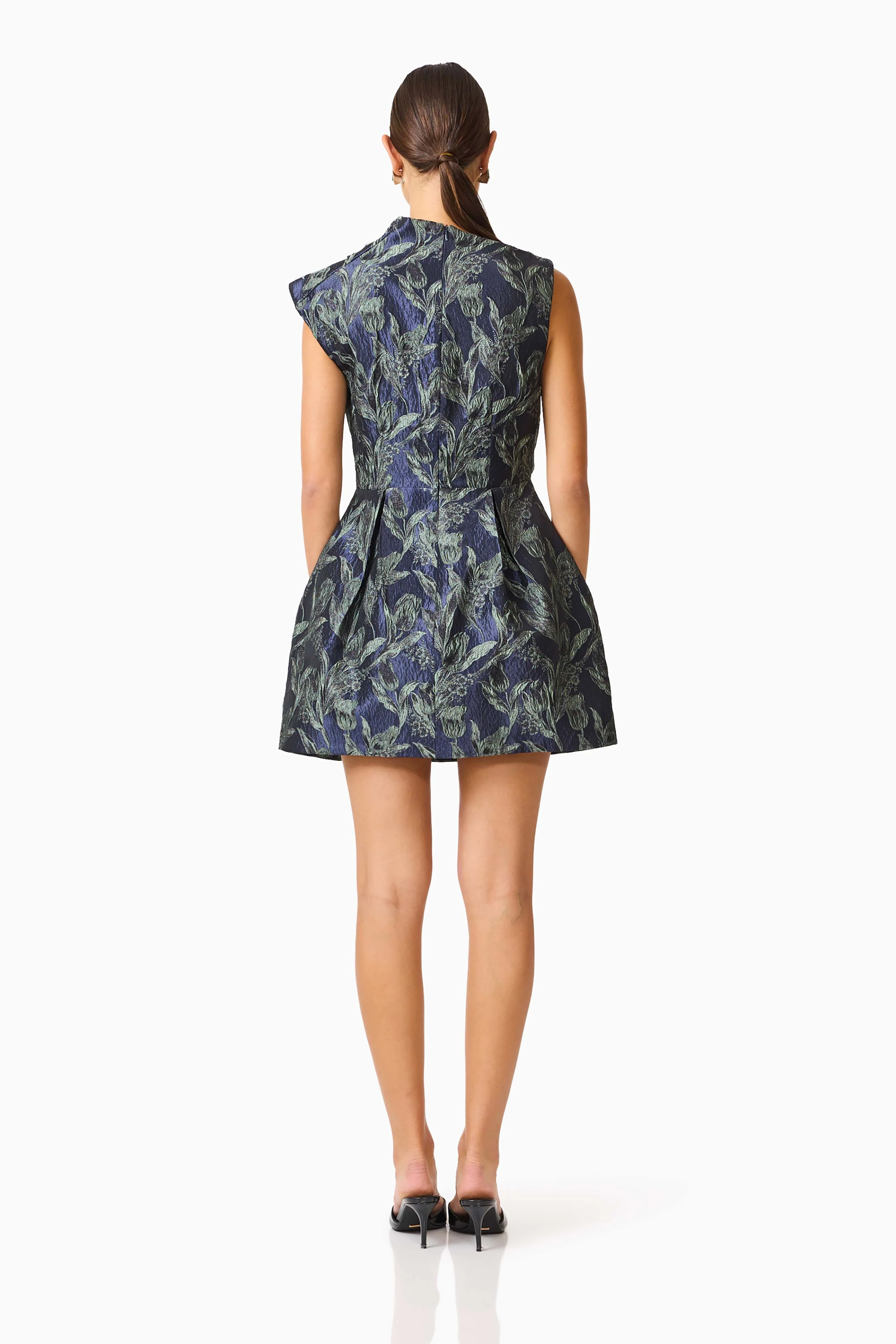 Elliatt Luella Asymmetric Mini Dress - Navy Multi - Image 3