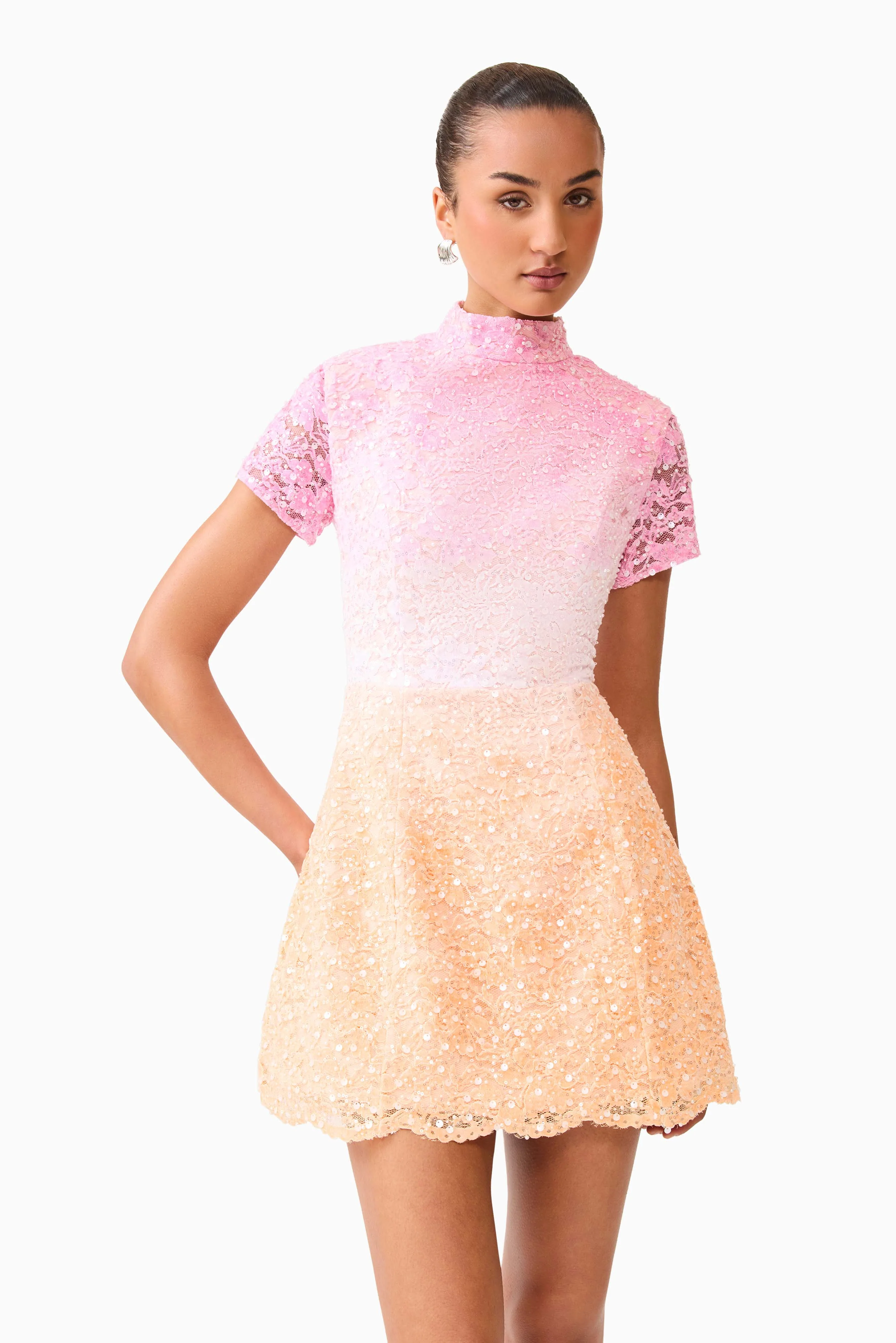 Elliatt Lumira Tulip Mini Dress - Pink Ombre - Image 2
