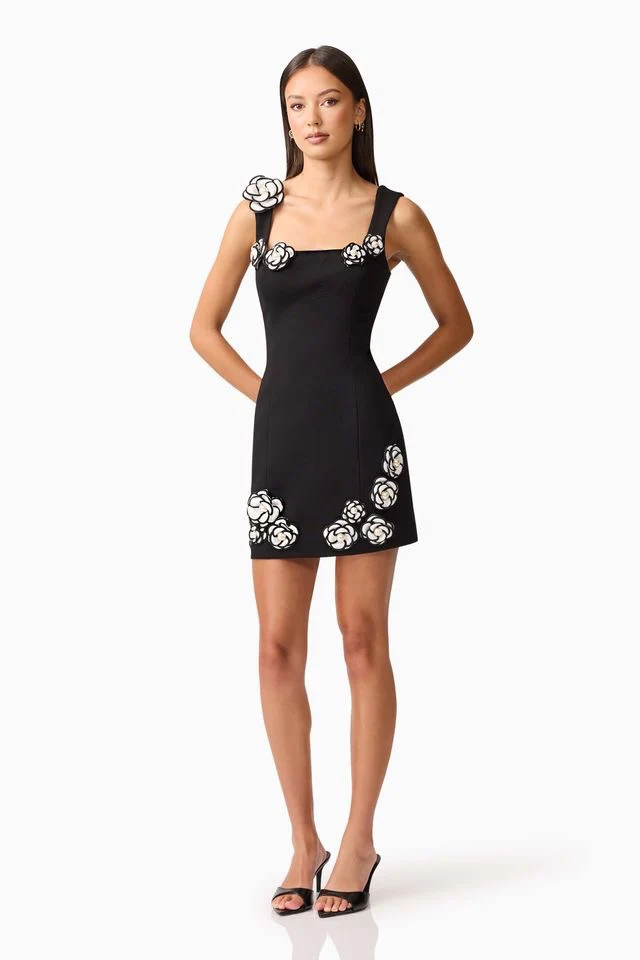 Elliatt Marina Mini Dress - Black White - Image 2