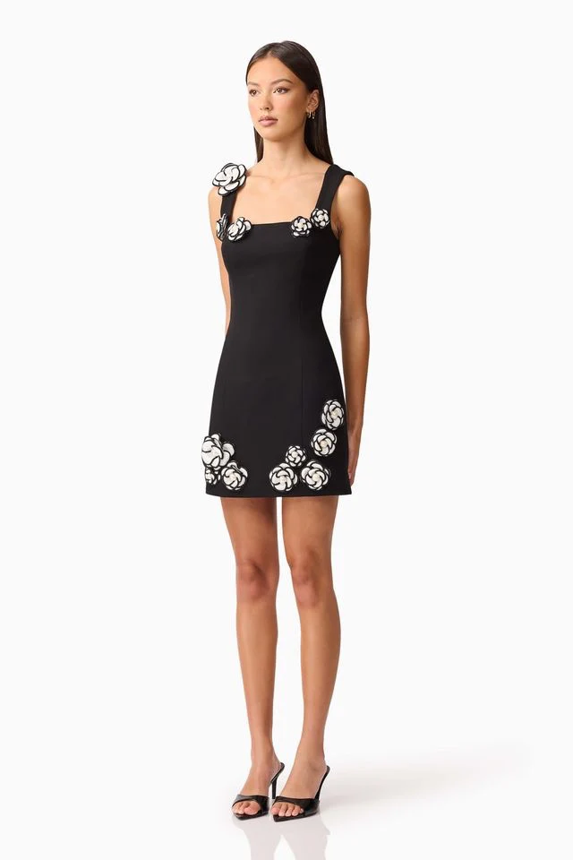 Elliatt Marina Mini Dress - Black White - Image 3
