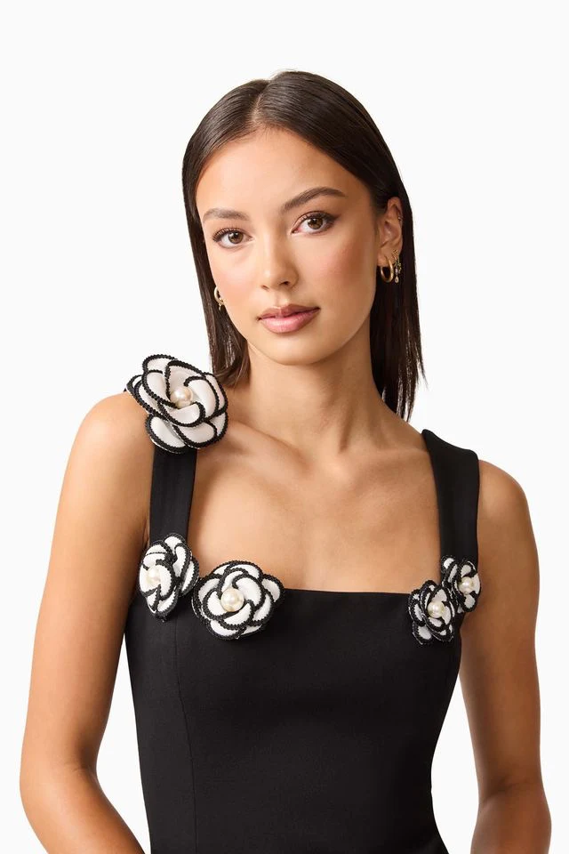 Elliatt Marina Mini Dress - Black White - Image 5