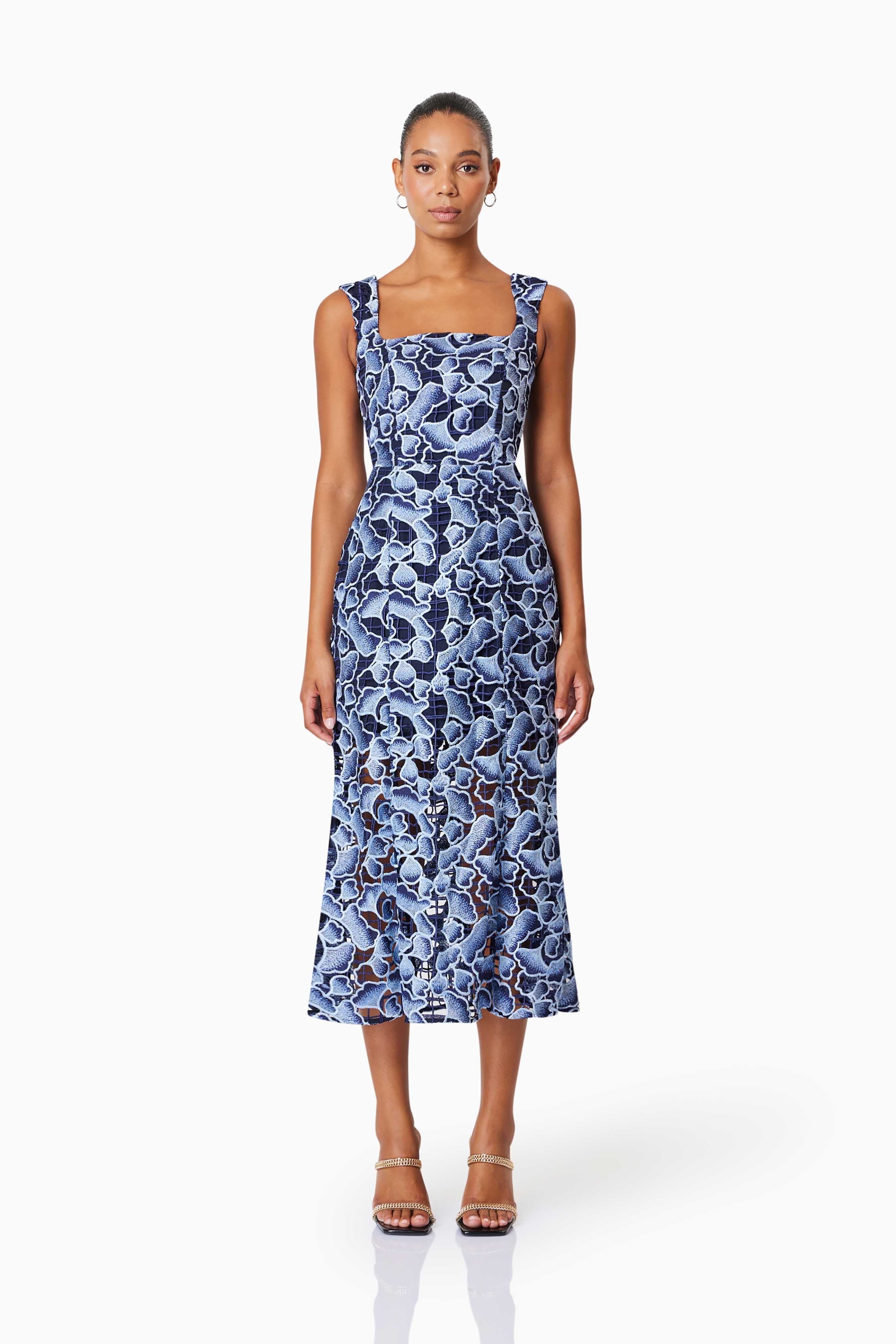 Elliatt Mila Midi Dress - Navy Multi
