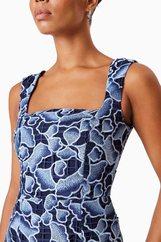Elliatt Mila Midi Dress - Navy Multi - Image 5