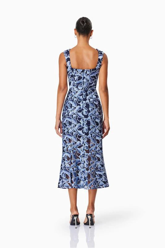 Elliatt Mila Midi Dress - Navy Multi - Image 6