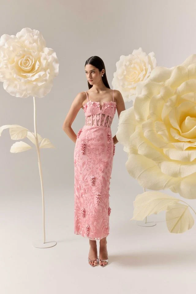Elliatt Monique Strapless Midi Dress - Pink - Image 2