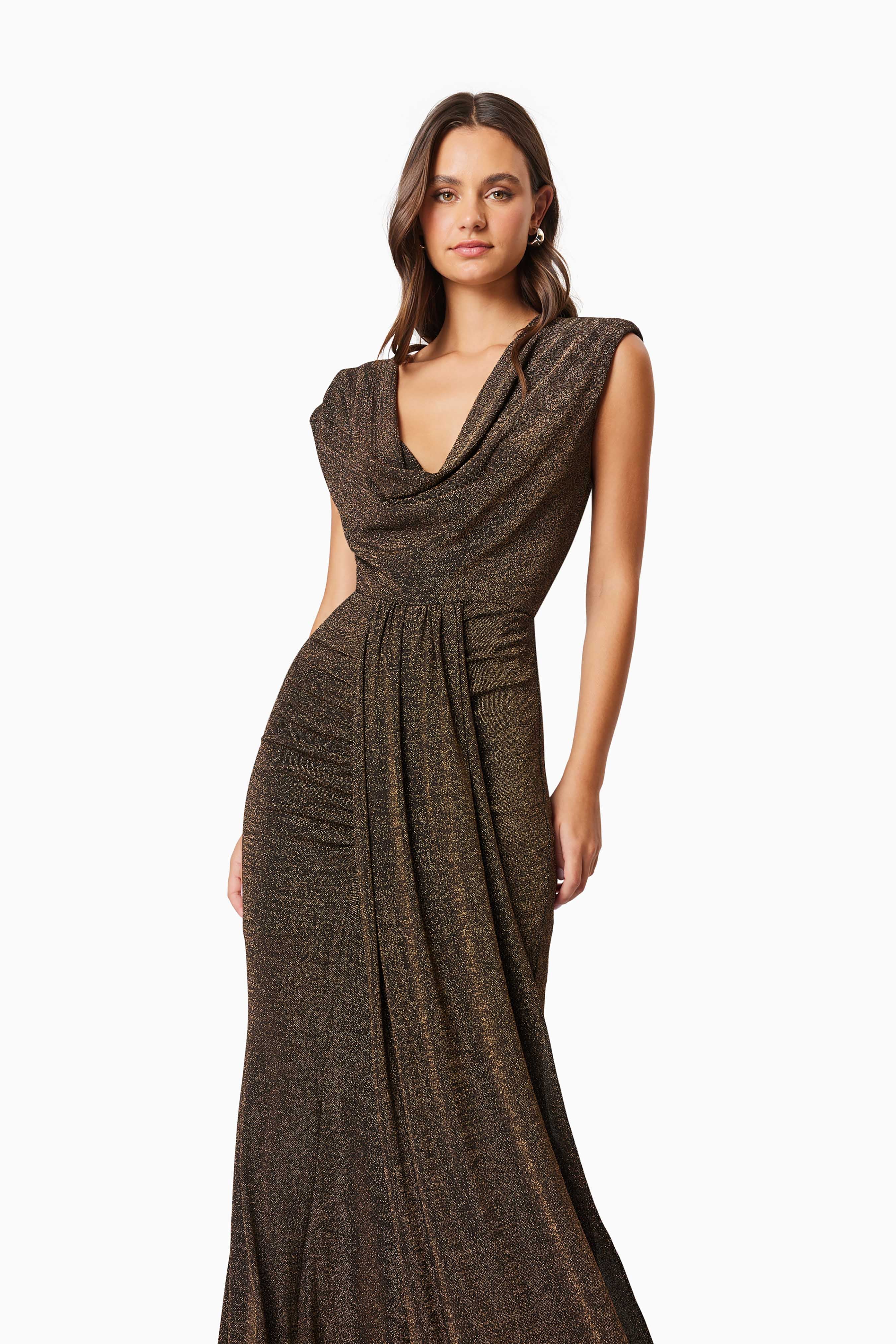 Elliatt Nalani Maxi Dress - Black/Gold - Image 2