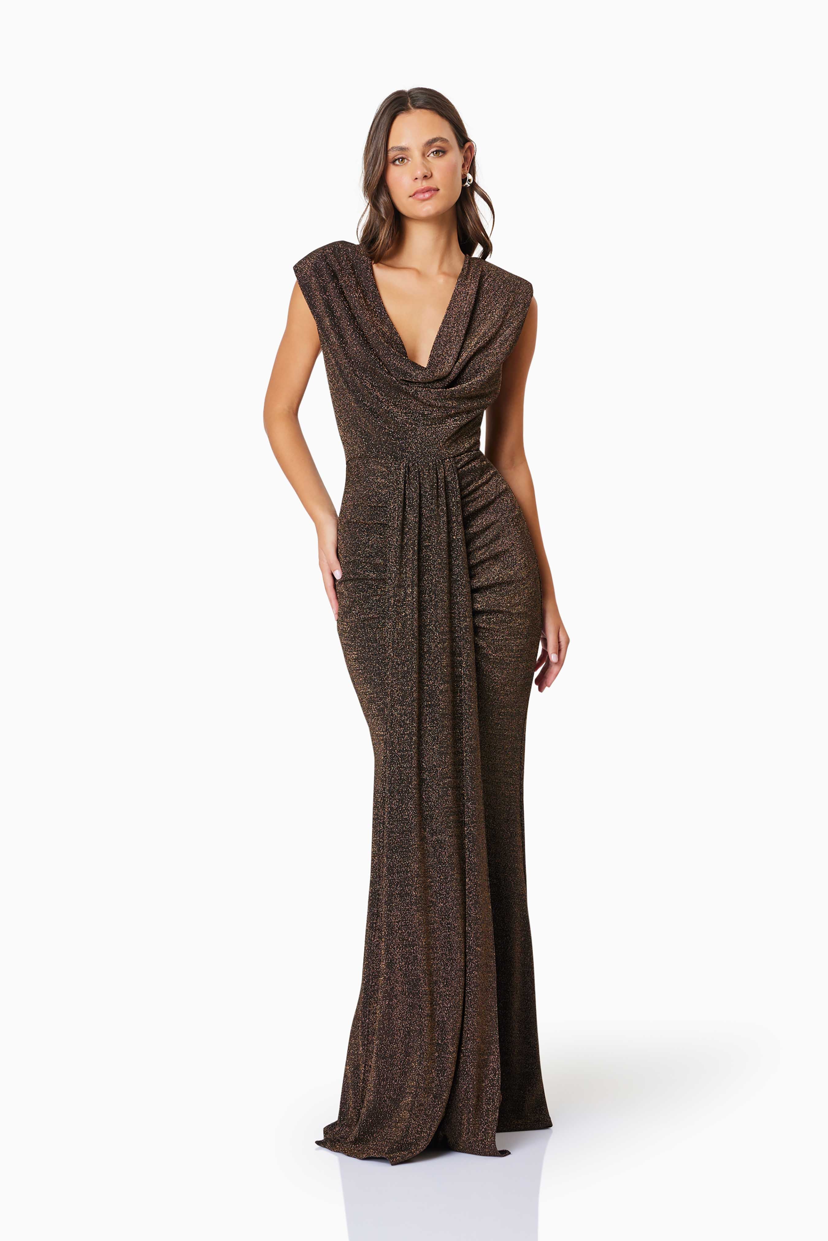 Elliatt Nalani Maxi Dress - Black/Gold - Image 3