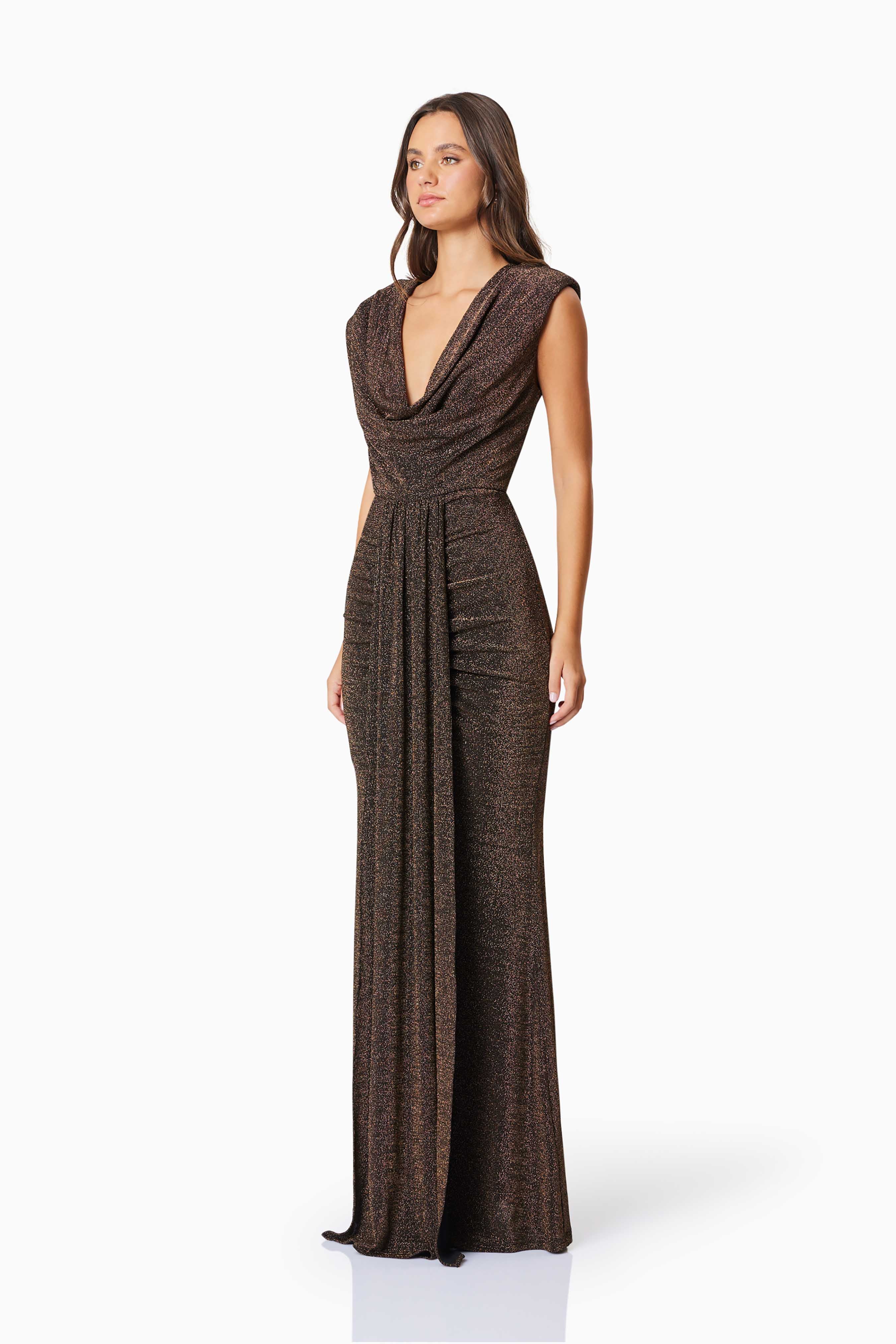 Elliatt Nalani Maxi Dress - Black/Gold - Image 6