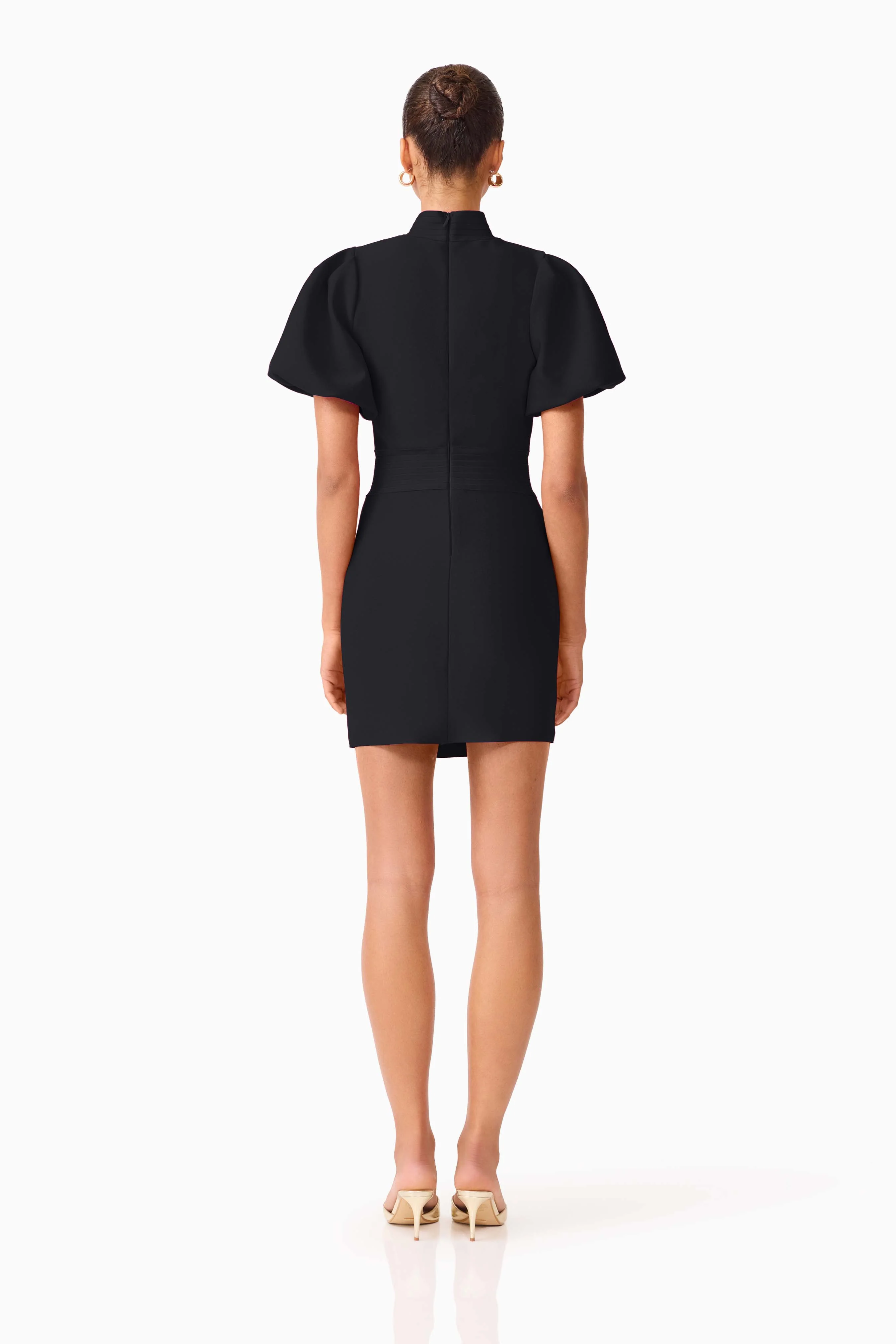 Elliatt Naomi Puff Sleeve Mini Dress - Black - Image 3