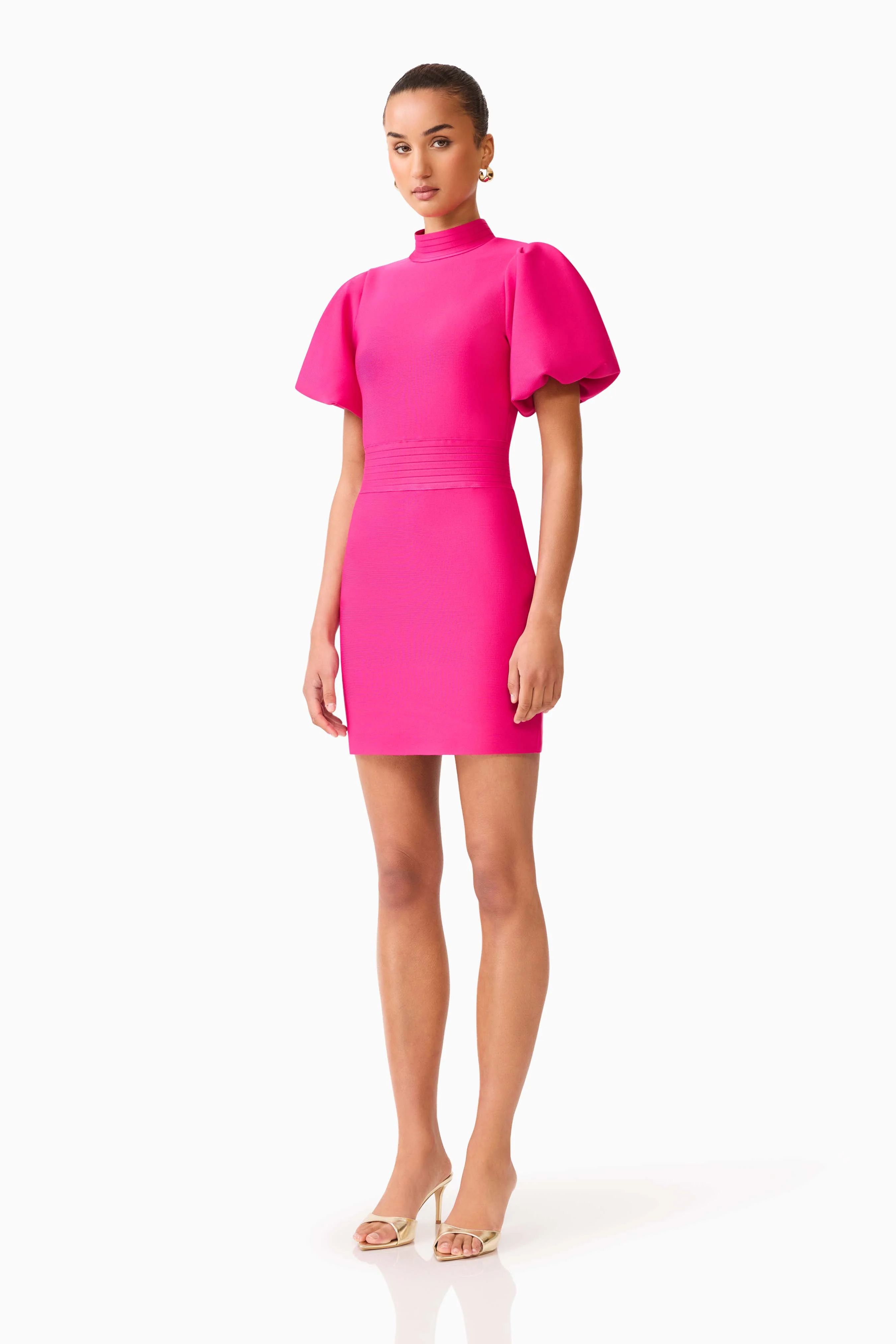 Elliatt Naomi Puff Sleeve Mini Dress - Raspberry Pink - Image 6