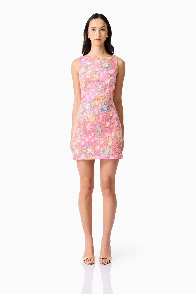 Elliatt Nathalie Shift Mini Dress - Pink Floral