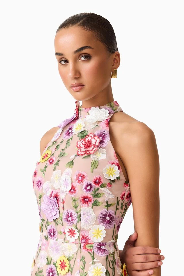 Elliatt Neve Mini Dress - Nude Multi Floral - Image 3