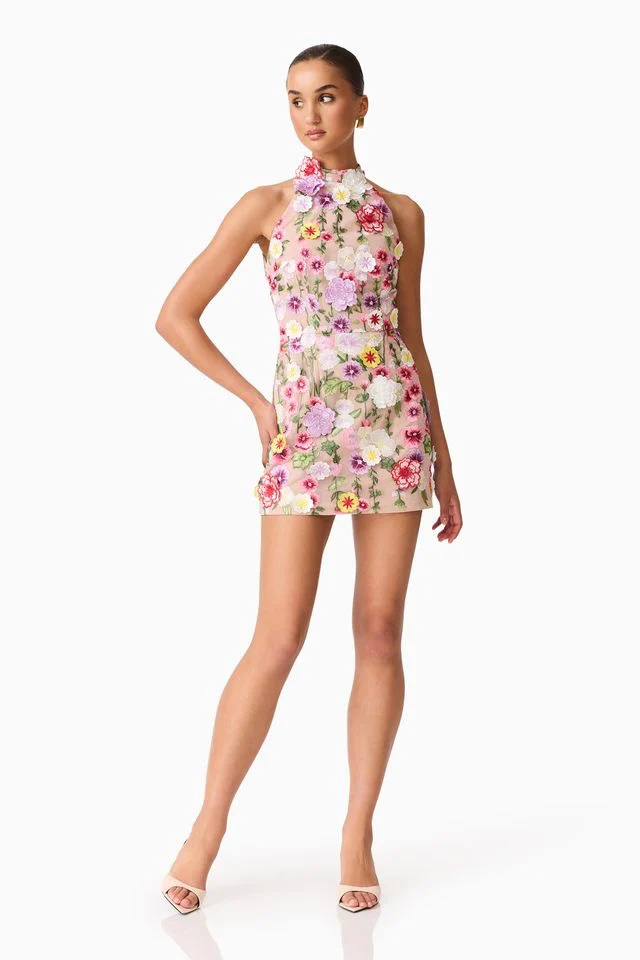 Elliatt Neve Mini Dress - Nude Multi Floral - Image 4