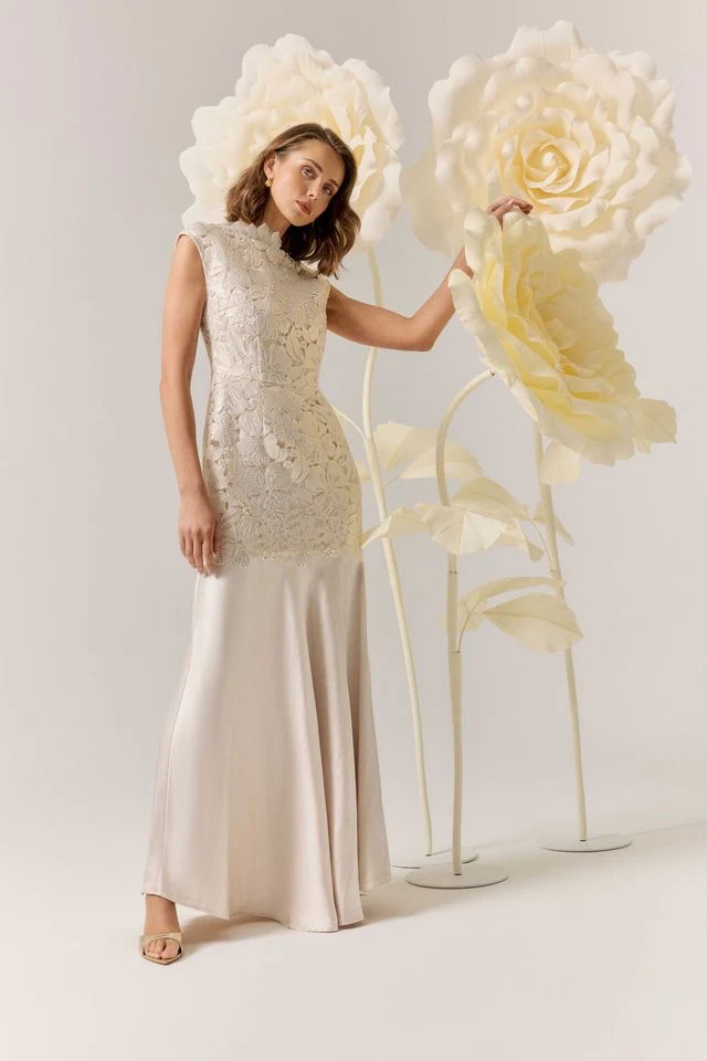 Elliatt Nicoletta High Neck Gown - White Gold - Image 2