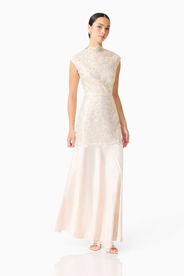 Elliatt Nicoletta High Neck Gown - White Gold - Image 3