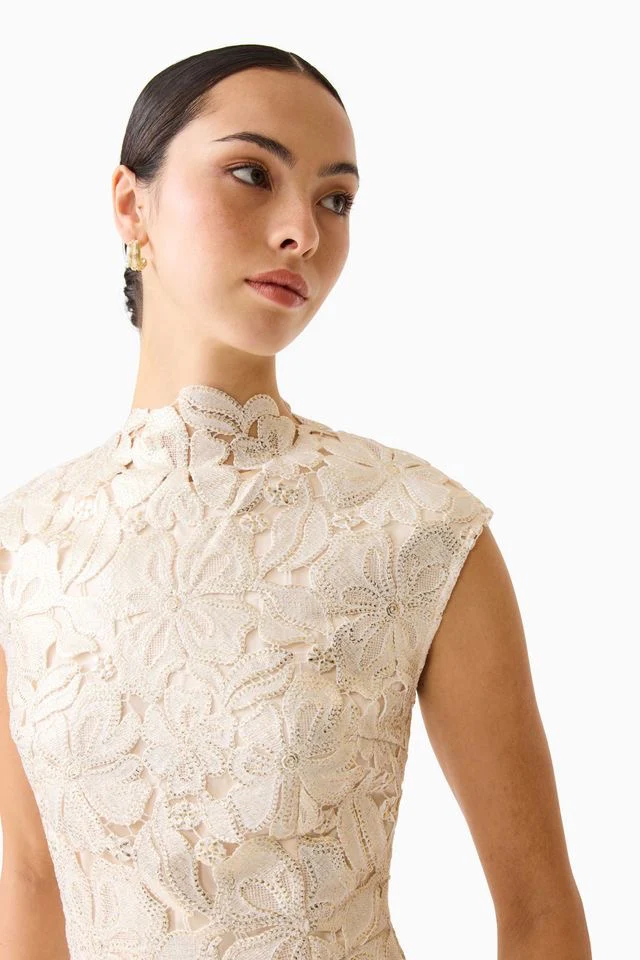 Elliatt Nicoletta High Neck Gown - White Gold - Image 5