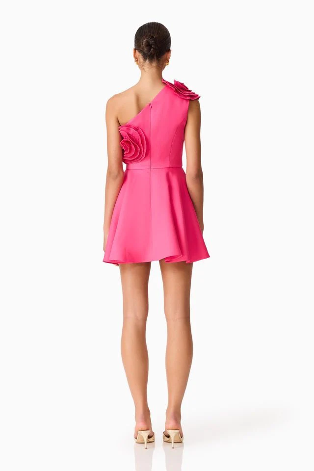 Elliatt Noralyn One Shoulder Mini Dress - Hot Pink - Image 7